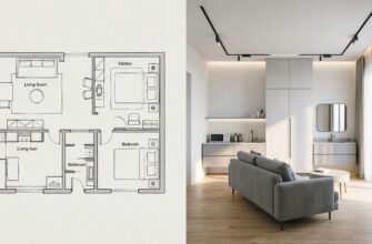 Готовый дизайн-проект однушки 40 м²: планировка и визуализация